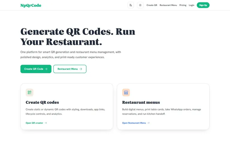 NPQRCode application interface